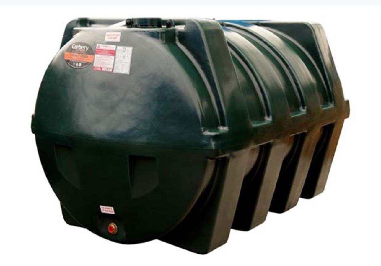 Carbery 2500 Litre Horizontal Single Skin Plastic Oil Tank - Tank Station